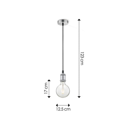 Home Sweet Home hanglamp chroom vintage - G180 - dimbaar E27 helder