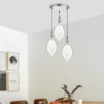 Home Sweet Home hanglamp chroom rond Ovaal 3L G180 dimbaar E27 helder