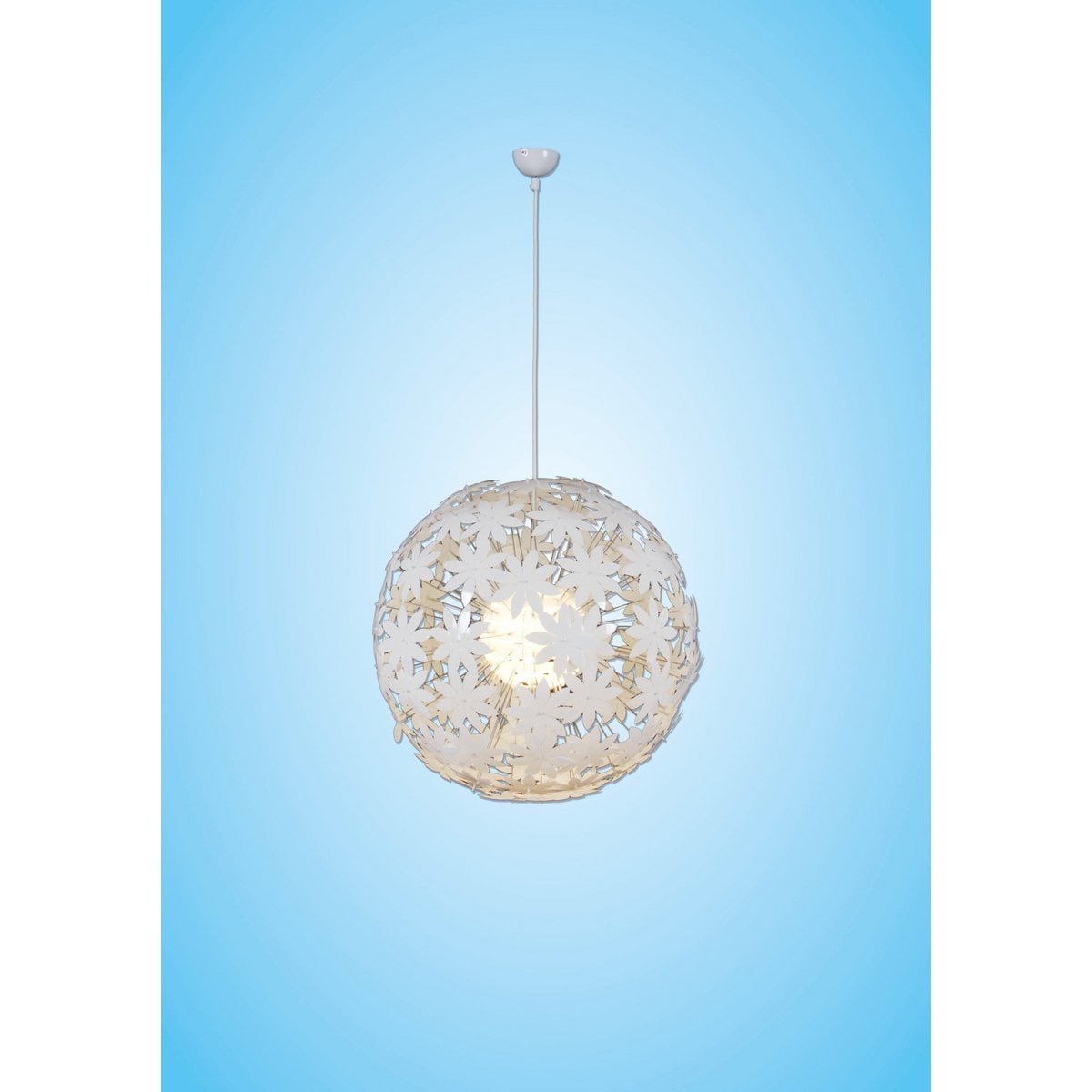 Hanger lamp "bloemrijke weide" Ø 55 cm, bloemen gemaakt van plastic, e27 socket