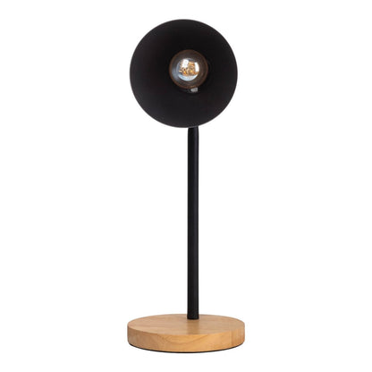 "Marie" bureaulamp gemaakt van metaal en hout, E14, zwart, 36,5 cm hoog
