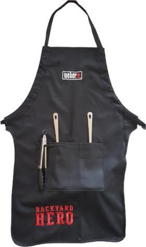Weber schort 'Backyard hero"- Barbecue schort - Bbq schort- Kook schort- Aporon - Bbq accesoires - Keuken accessoires