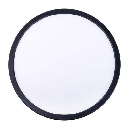 Het LED-plafondlicht "Carlo" met RGB-backlight, Ø van 29,3 cm, klassiekmoderne plafondlicht gemaakt van zwart/wit plastic met veel functies, b.v.