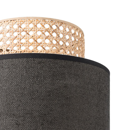 Home Sweet Home Lampenkap Cane Weave zwart - B:30xD:30xH:40cm