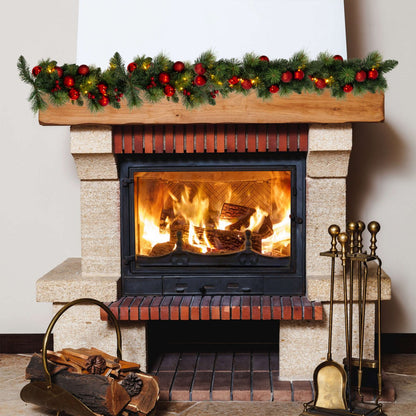 LED Kerst Tendril "Noel" Outdoor Decoratie gemaakt van metaal en plastic in groen en goud, met stevig ingebouwde LED's