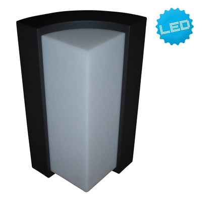 LED op de buitenwandlamp "RICO" 14,8 cm hoog, gemaakt van metaal en plastic in antraciet, met geïntegreerde LED