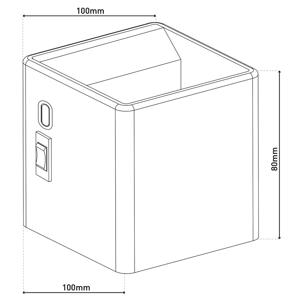 Cordy-wall licht "kubus" magnetisch, ca. 10 x 10 cm, gemaakt van black metal, met bewegingssensor