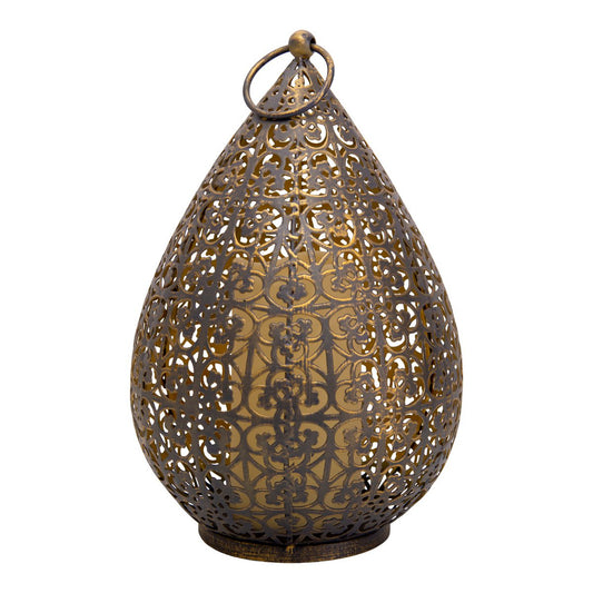 LED Decol Light 27,8 cm hoog in antiek goud, voor buiten, gemaakt van metaal en plastic, met geïntegreerde LED