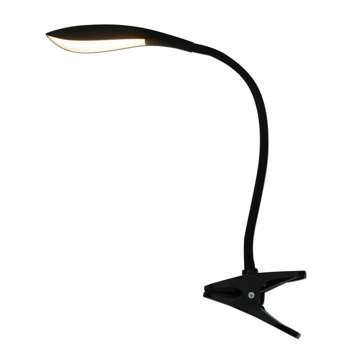 LED -klemlamp "ALF" gemaakt van metaal en plastic in zwart, met geïntegreerde LED