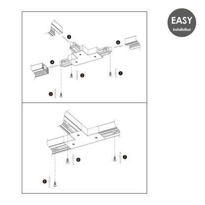 Railverlichting onderdeel T verbinder | 17/10.5/1.8cm | Zwart