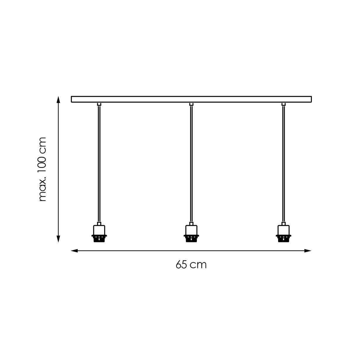 Home Sweet Home hanglamp Beam 3S 65/9.5/70-112.5cm - Geborsteld staal