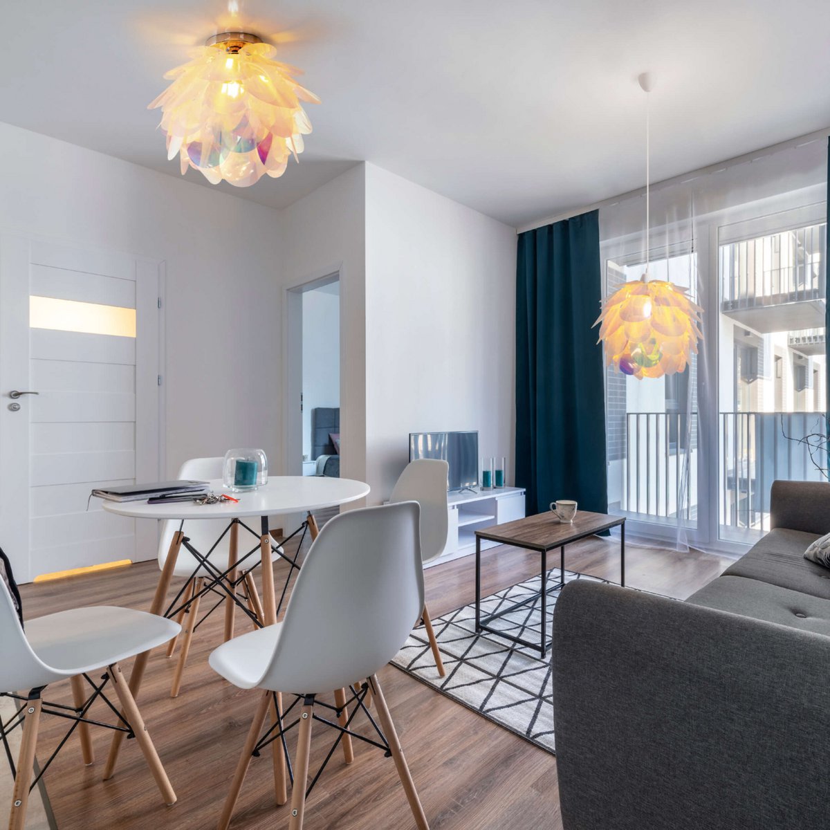 Plafondlamp "fora" gemaakt van metaal en iriserend plastic, E27 -aansluiting, verlichting voor woonkamer, eetkamer en kantoor, Ø40 cm