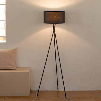 Home Sweet Home Moderne Vloerlamp - Lampenkap zwart - 53x53x138