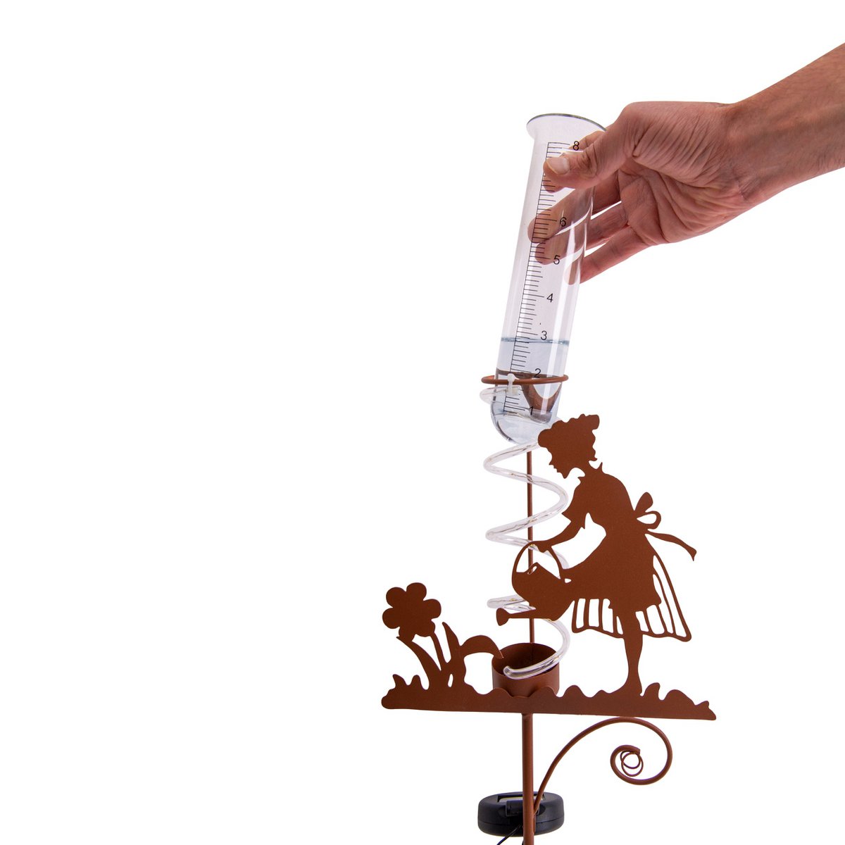 LED Solar Earth Skewers H: 95 cm, voor buiten, spiesjes gemaakt van metaal en glas en plastic in bruin, met geïntegreerde LED