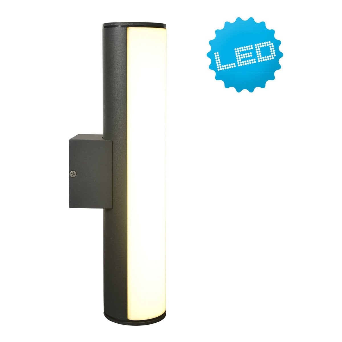 LED -wandlampen "Flair", 30 cm gemaakt van grijs metaal en plastic, met geïntegreerde LED