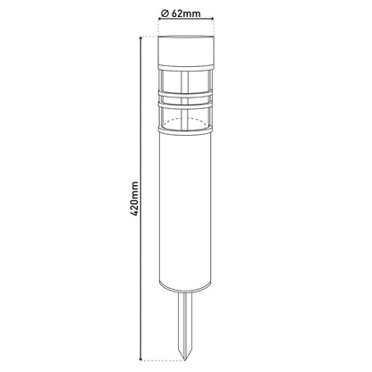 Zonne-decoratedspieß "Bobby" in de 3 set, Ø 6,2 cm, 42 cm hoog, metaal in stalen blank, plastic, geïntegreerde leds warm wit wit