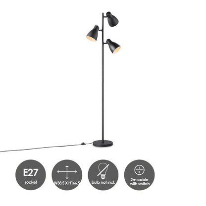 Home Sweet Home 3L Vloerlamp zwart - Moderne Vloerlamp Zwart