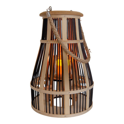 Decollicht "Korbinian" inclusief Solar Led Candle for Garden and Balcony, van Rattan in Nature, Solar Lamp Hoogte 35 cm