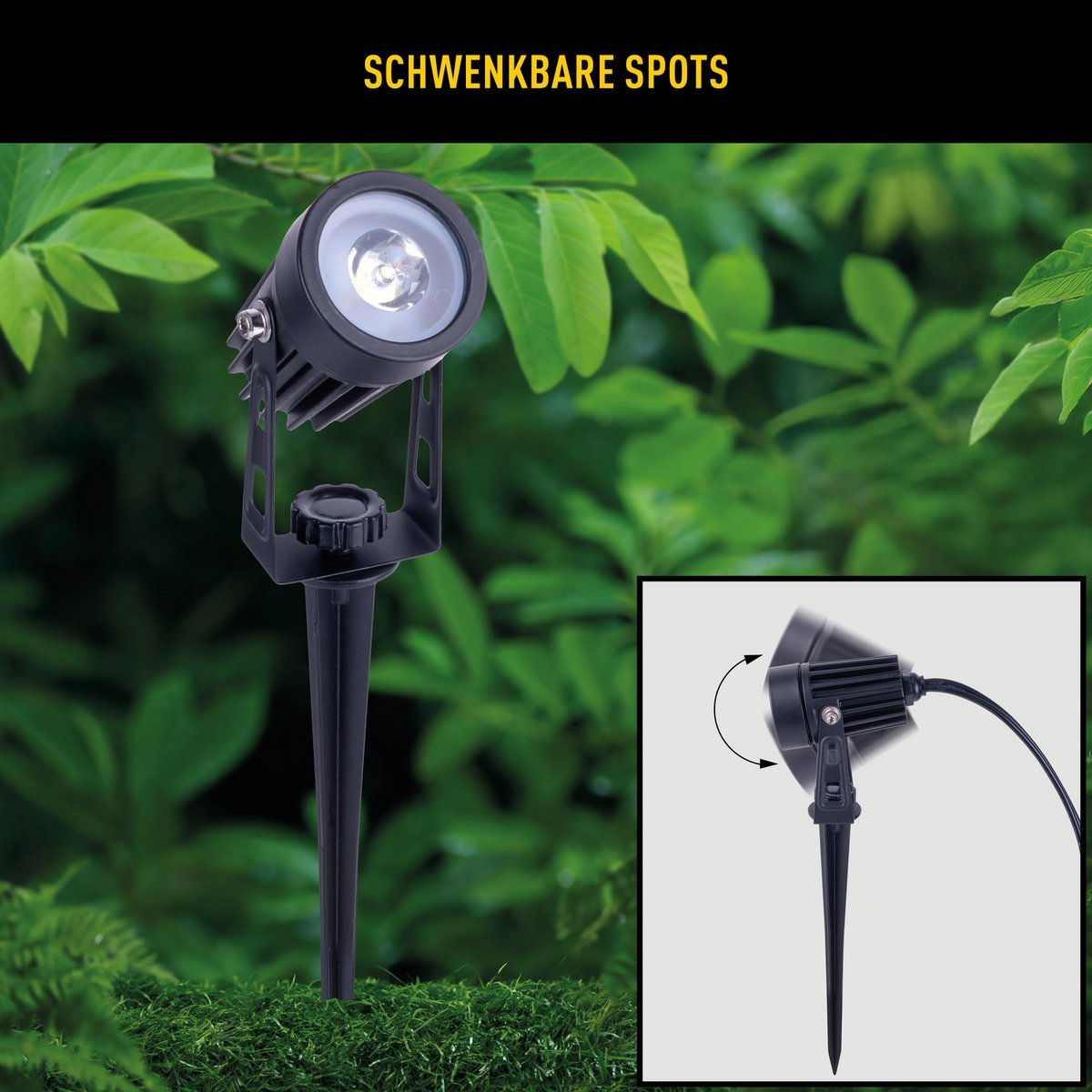 LED-zonne-spot met 3 zitplaatsen met Earthspout "Spoti" "buiten en speerboeien