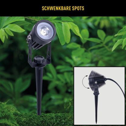 LED-zonne-spot met 3 zitplaatsen met Earthspout "Spoti" "buiten en speerboeien