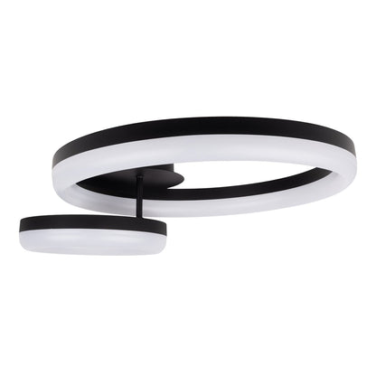 LED CCT-plafondlicht "Circulo" gemaakt van zwart metaal en zandkleurig plastic 53 cm lang
