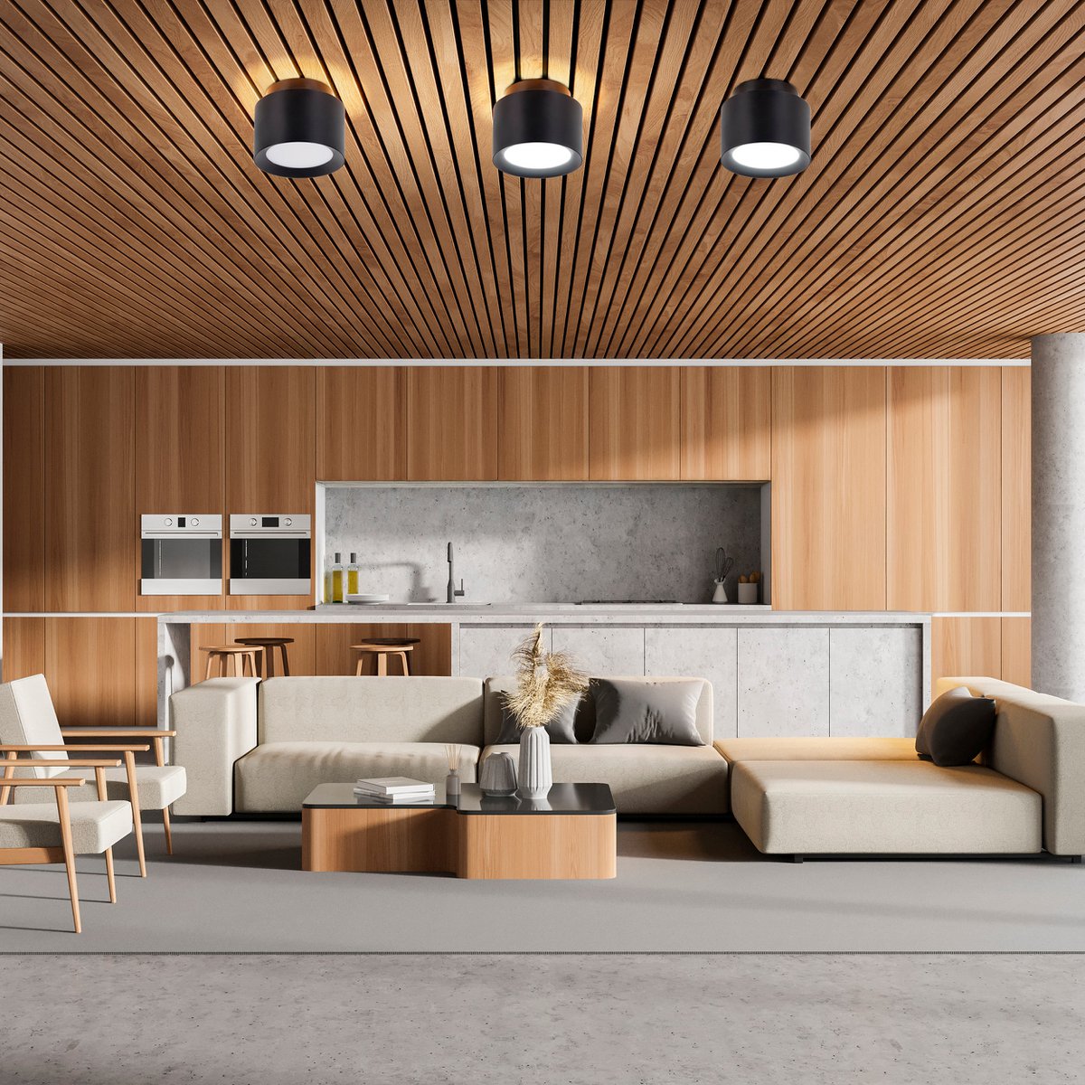 LED Spot D: 14 cm zwarte "Trimes"