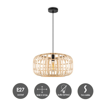 Home Sweet Home Boheemse Hanglamp Bamboe Lampenkap 40 x 126 cm (B X H)