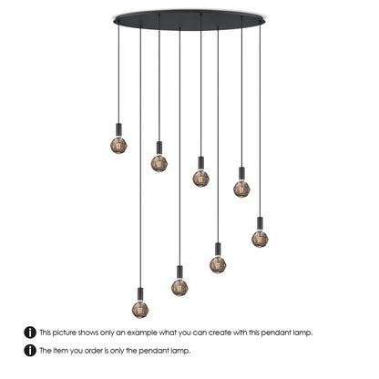 Home Sweet Home Zwarte ovale metalen Hanglamp 8L - 120/35/117.5CM