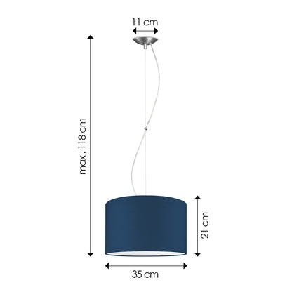 Home Sweet Home hanglamp Deluxe met lampenkap, E27, donkerblauw, 35cm
