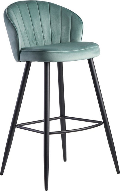 Sky Style Falun Velvet Barstoel Lichtgroen