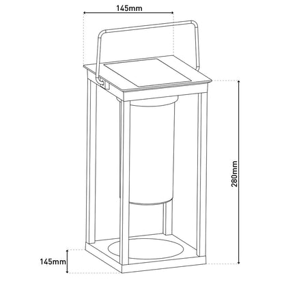 LED -camping/plintlamp H: 28 cm, voor buiten, plintlamp - metaal en plastic in het zwart, met geïntegreerde LED