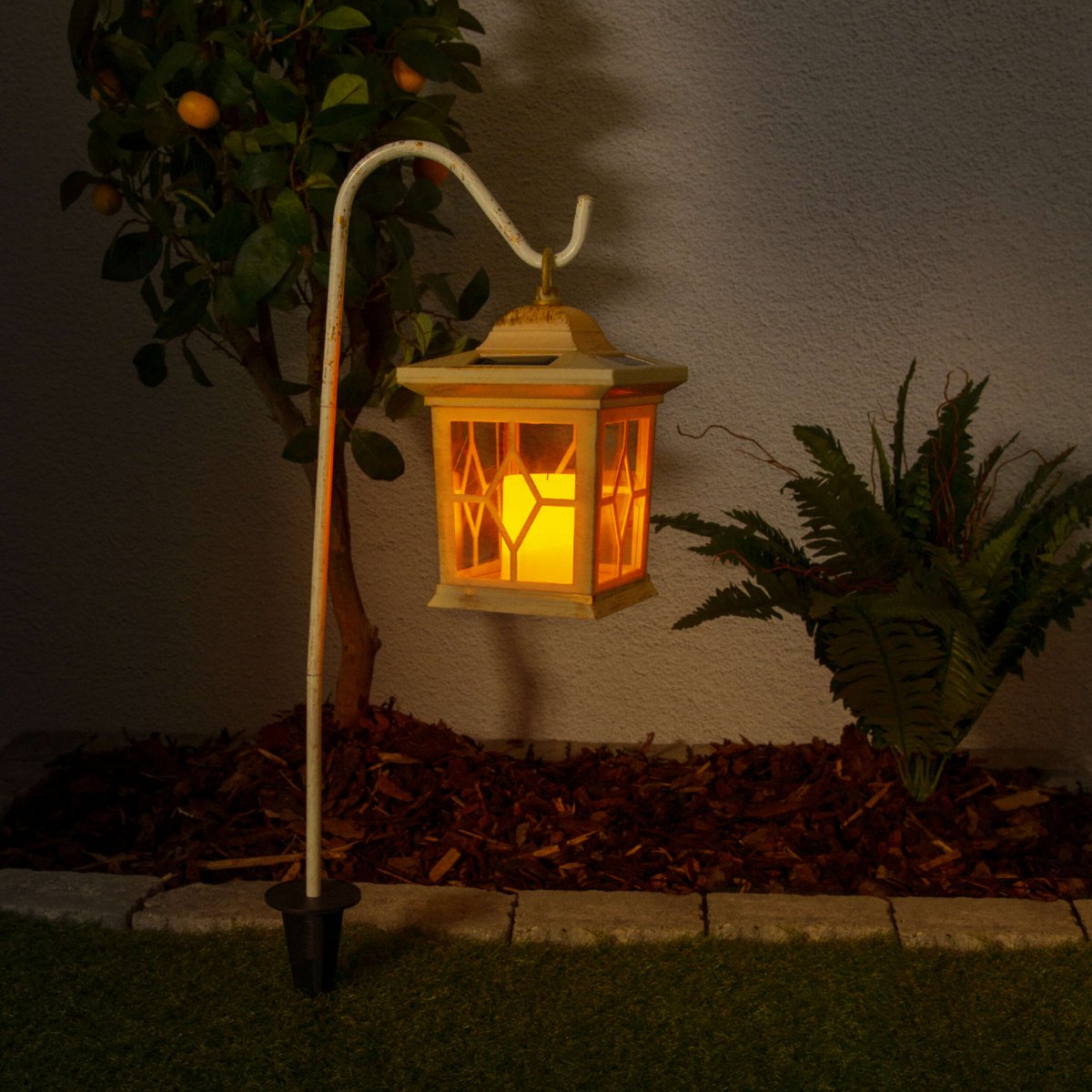 Set van 2 LED grondpennen voor buiten "Lantern" wit
