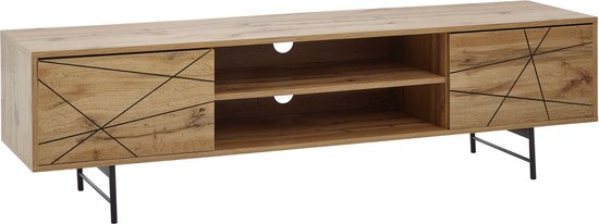 lowboard hout eiken decor 160x46x43 cm TV-dressoir met 2 deuren | Design TV meubel hoog | TV meubel TV meubel modern | TV dressoir woonkamer