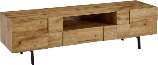 lowboard hout eiken decor 160x46x43 cm TV-dressoir met 2 deuren | Design TV meubel hoog | TV meubel TV meubel modern | TV dressoir woonkamer