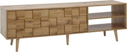 lowboard hout eiken decor 160x51x40 cm TV-dressoir met 2 deuren | Design TV meubel hoog | TV meubel TV meubel modern | TV dressoir woonkamer