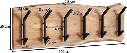 Boomstam kapstok | Wandkapstok hout | 100 cm