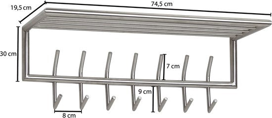 Sky Style Rako Kapstok 10 Haken Zilver