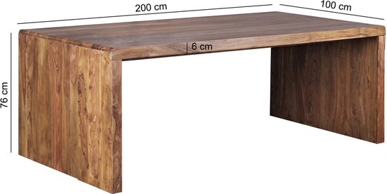 bureau BOHA massief hout Sheesham computer tafel 200 cm breed echt hout ontwerp archief kantoor tafel landelijke stijl