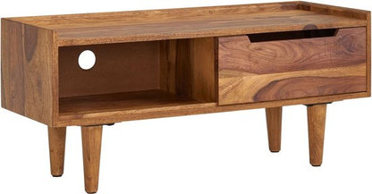 HiFi Lowboard Massief Sheesham-Hout TV-Dressoir 95x44x34 cm met Schuifdeur | TV-Meubel Hoog | TV-Tafel TV-Bord Woonkamer Modern