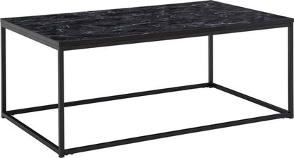 Koffietafel 100x60x40 cm met Marmer Look Zwart Rechthoekige Salontafel | Tafel Woonkamer Moderne | Lage Bijzettafel Woonkamertafel