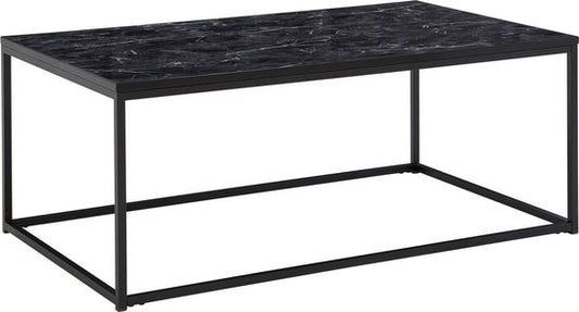 Koffietafel 100x60x40 cm met Marmer Look Zwart Rechthoekige Salontafel | Tafel Woonkamer Moderne | Lage Bijzettafel Woonkamertafel