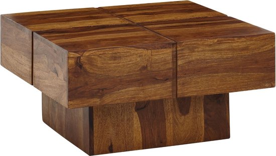 salontafel 57,5x57,5x30 cm massief sheeshamhouten salontafel vierkant | Design salontafel salontafel massief | Kleine tafel woonkamer modern