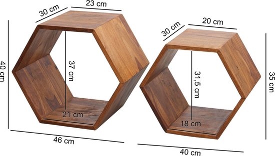Sky Style- Bijzettafel set 2st.- Kasa -Massief Hout -FSC