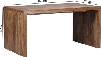 bureau BOHA massief hout Sheesham computer tafel 160 cm breed echt hout ontwerp archief kantoor tafel landelijke stijl