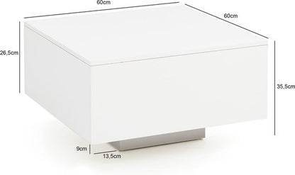 salontafel WL5.832 hout 60 x 60 x 35,5 cm spaanplaat | Salontafel Salontafel Modern | Bijzettafel Vierkant Wit | Design salontafel salontafel | Witte salontafel woonkamer