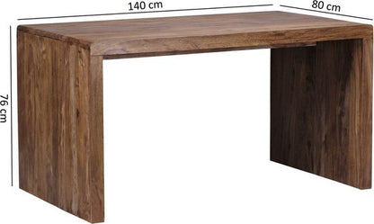 bureau BOHA massief hout Sheesham computertafel 140 cm breed echt hout ontwerp archief kantoor tafel landelijke stijl kantoormeubilair modern kantoormeubilair
