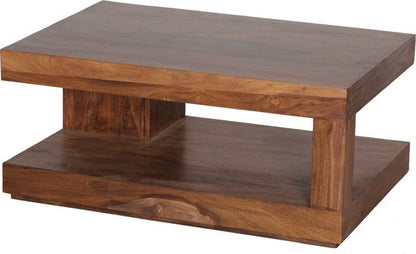 coffee table MUMBAI Sheesham solid wood 90 x 60 x 40 cm | Coffee table design dark brown | Country house style side table natural product | Living room furniture unique modern | Solid wood furniture, real wood, rectangular
