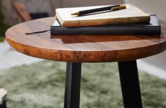 Massief houten tafel -Tio -lage tafel - Bijzettafel - Industrieel