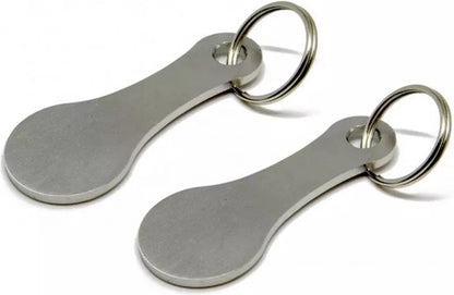Winkelwagenmunt Sleutelhanger - Metaal - 1 stuk - Grijs
