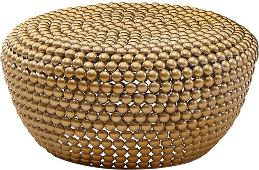 salontafel aluminium goud 60x60x30 cm salontafel metaal rond | Design salontafel aluminium oosters | Ronde salontafel klein