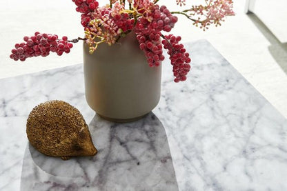 salontafel MONOBLOC 60x30x60 cm hoogglans met marmerlook wit | Design salontafel Cube vierkant | Lounge bijzettafel in kubusvorm